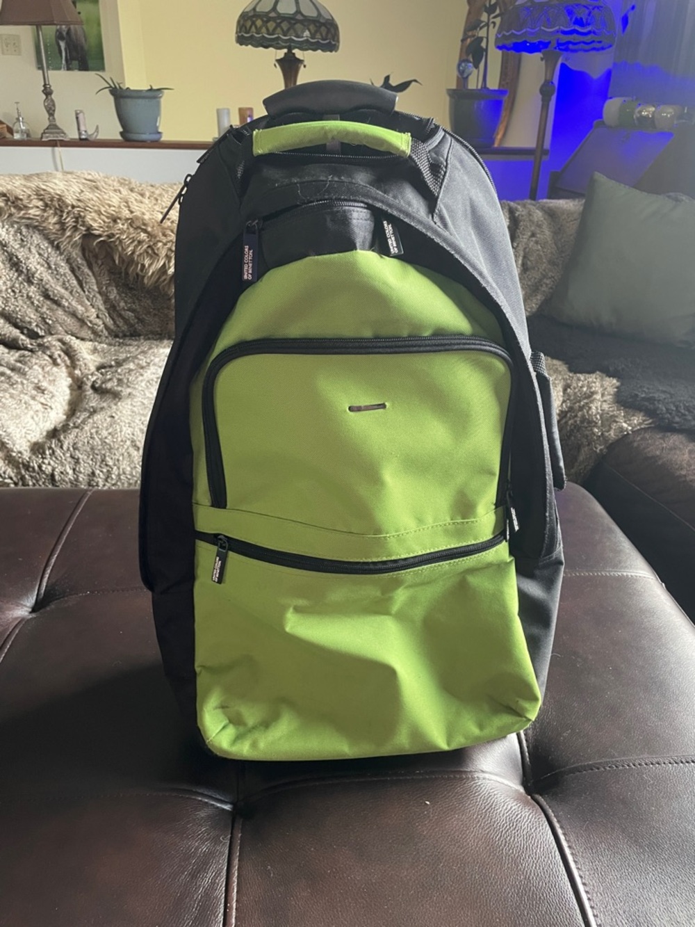 Black and Lime Green Carry-on /trolley bag from United Colors of Benetton.